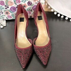 White House black market, Dark Red Jeweled Heals size 9